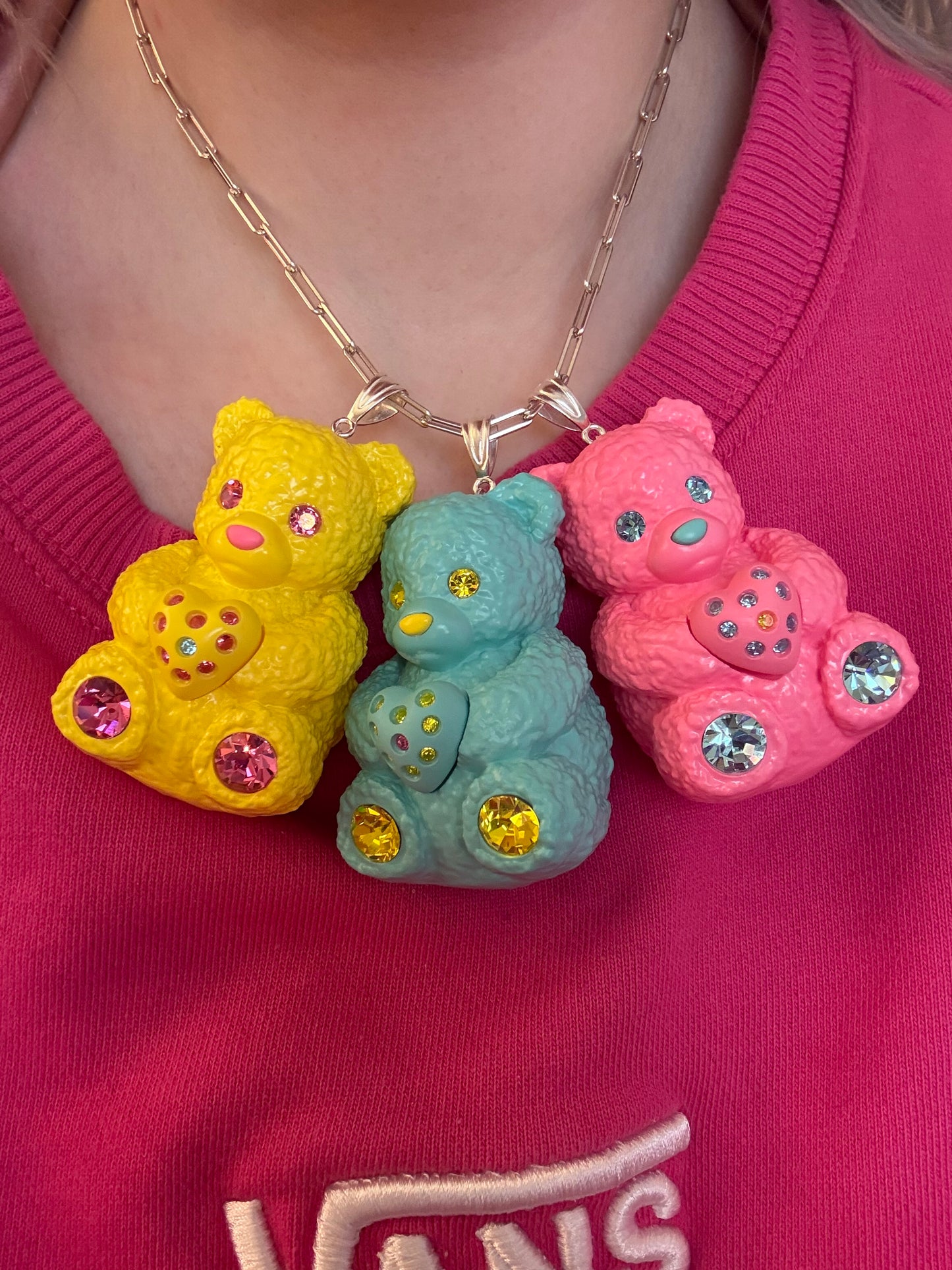 Butter Bear Heart Charm Mood Pendant