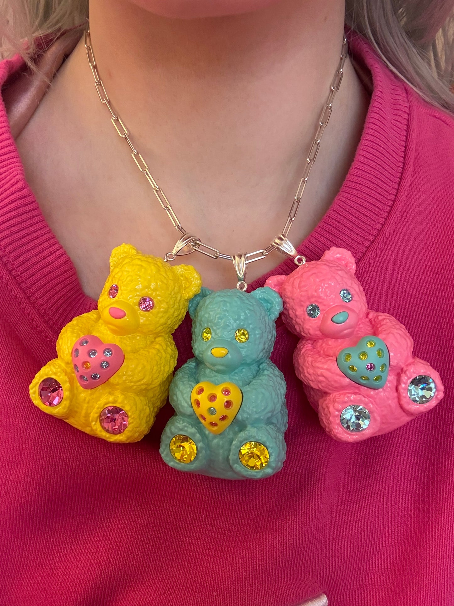 Butter Bear Heart Charm Mood Pendant