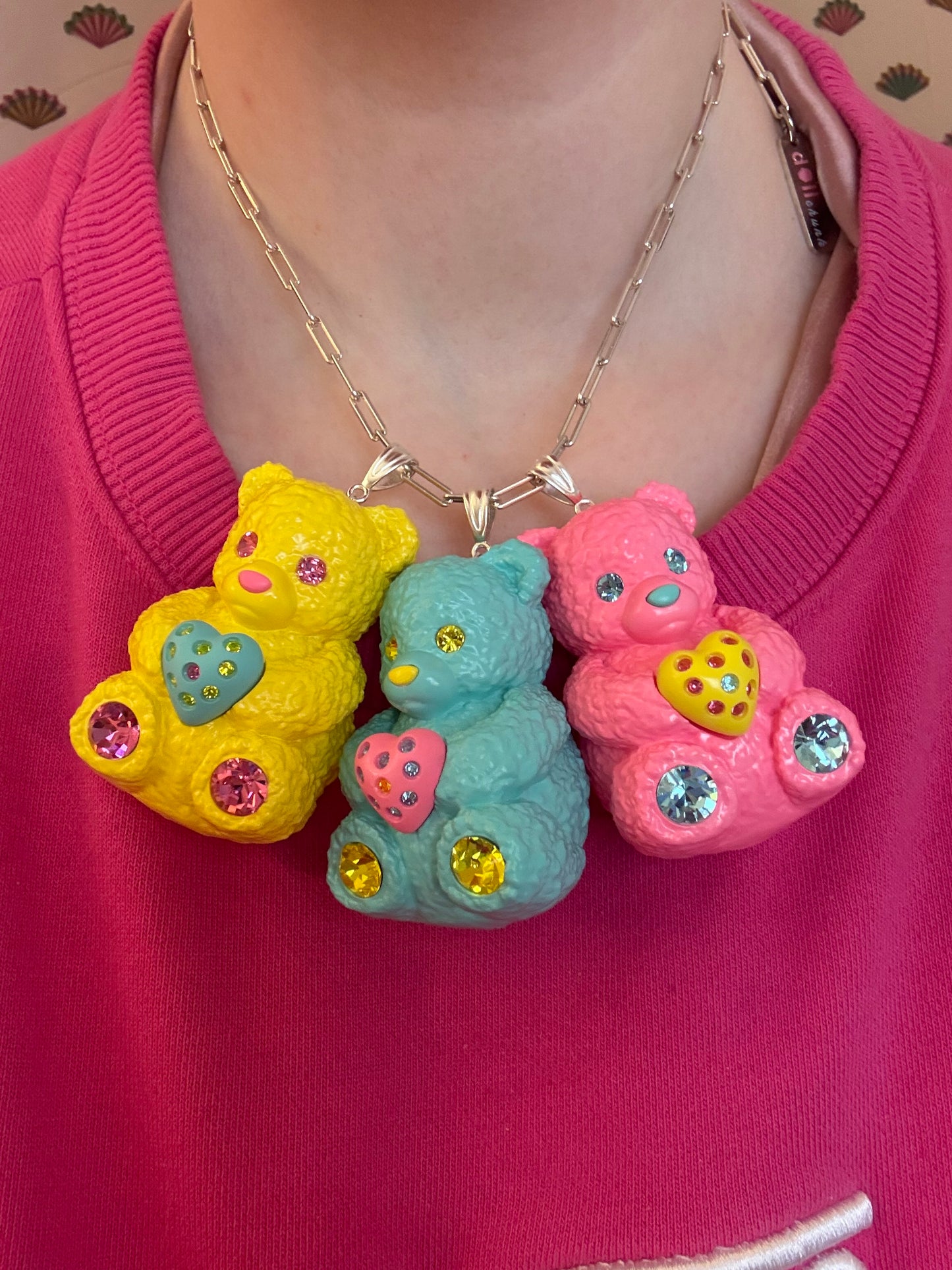 Butter Bear Heart Charm Mood Pendant