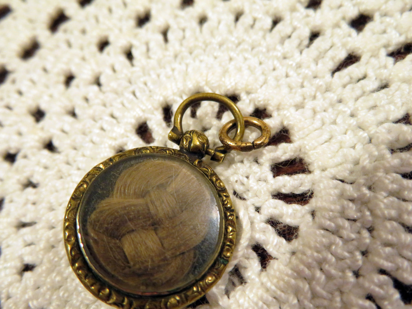 Antique Victorian Mourning Forget Me Not Locket Pendant