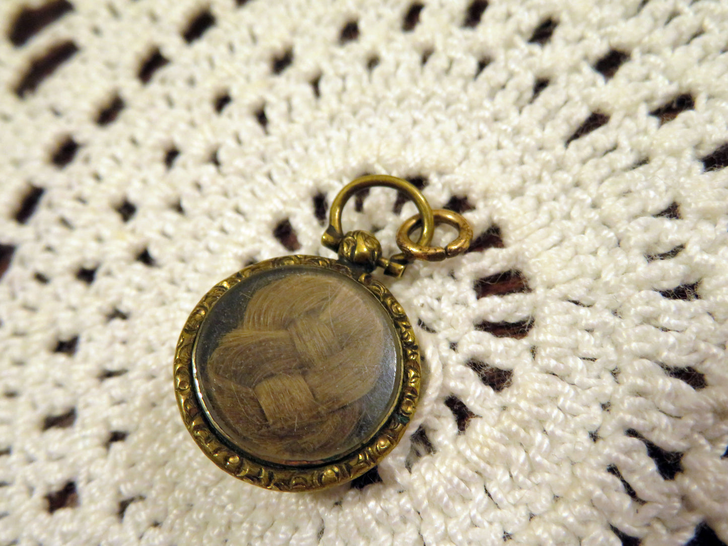 Antique Victorian Mourning Forget Me Not Locket Pendant