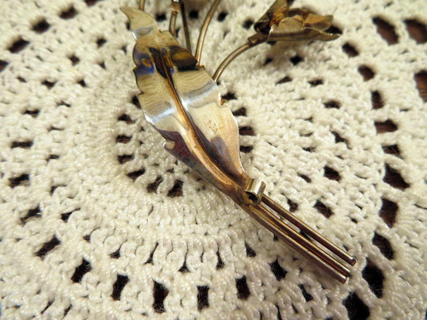 Vintage Massive Sterling Silver Rhinestone Flower Brooch