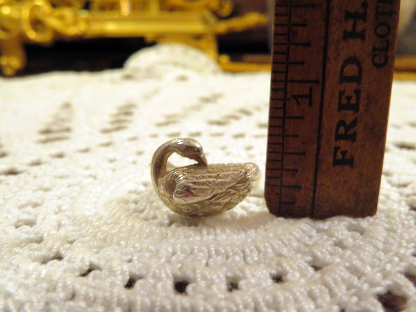 Antique Sterling Silver Swan Ring