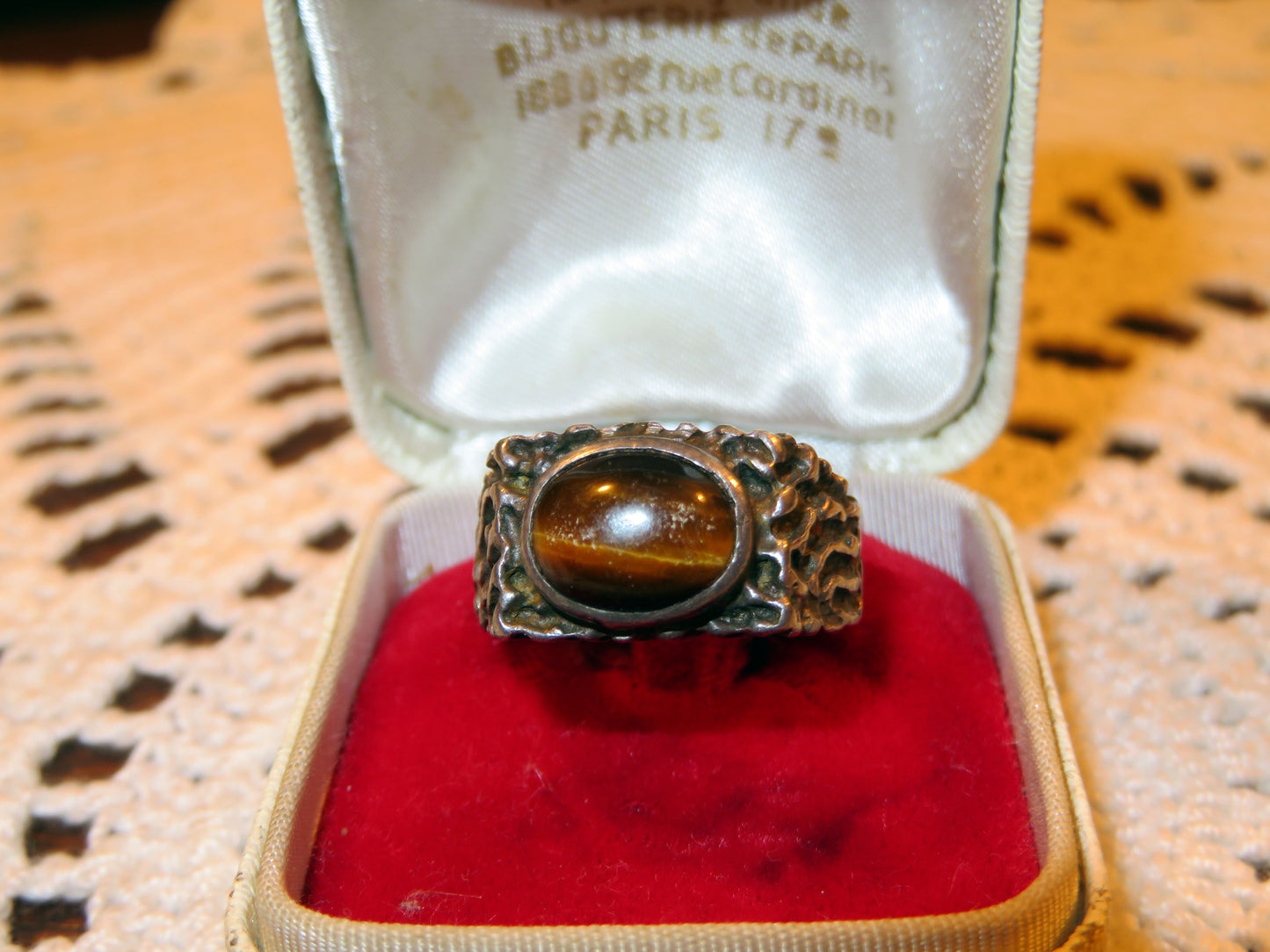 Vintage Silver Tiger's Eye Cabochon Ring