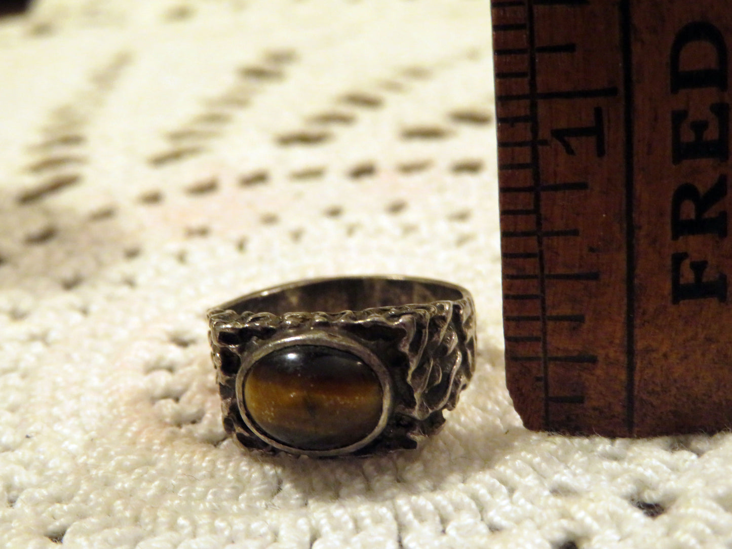 Vintage Silver Tiger's Eye Cabochon Ring