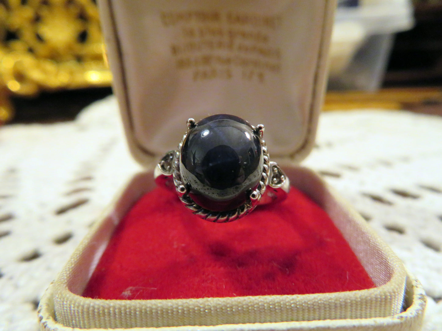 Vintage Silver Star Sapphire Ring