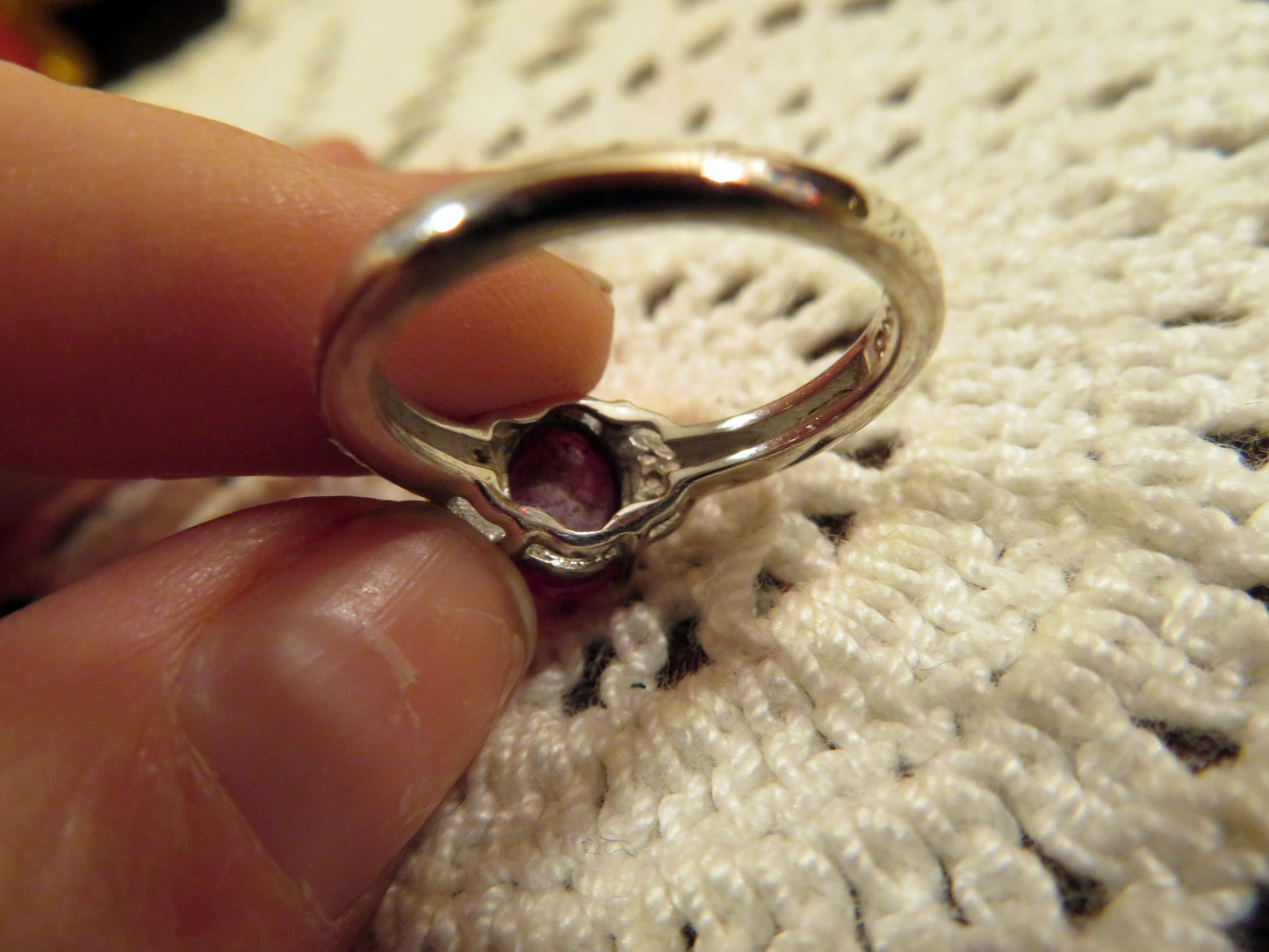 Vintage Sterling Silver Star Ruby Ring