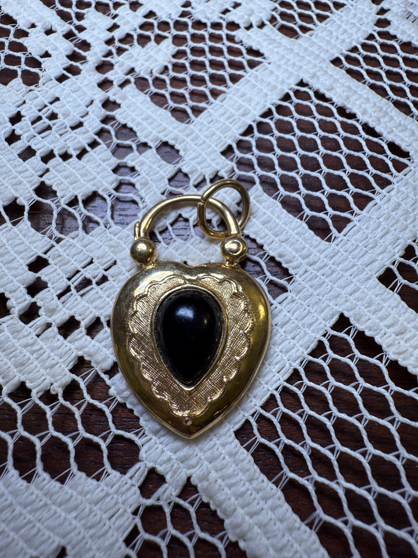 Vintage Georgian Inspired Padlock Heart Pendant Charm