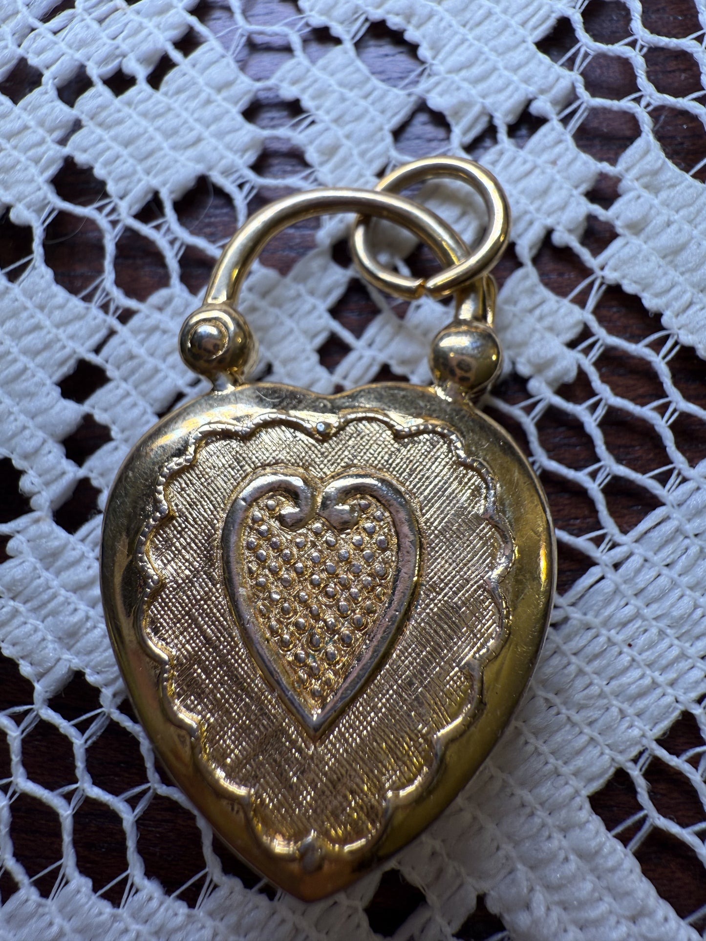 Vintage Georgian Inspired Padlock Heart Pendant Charm