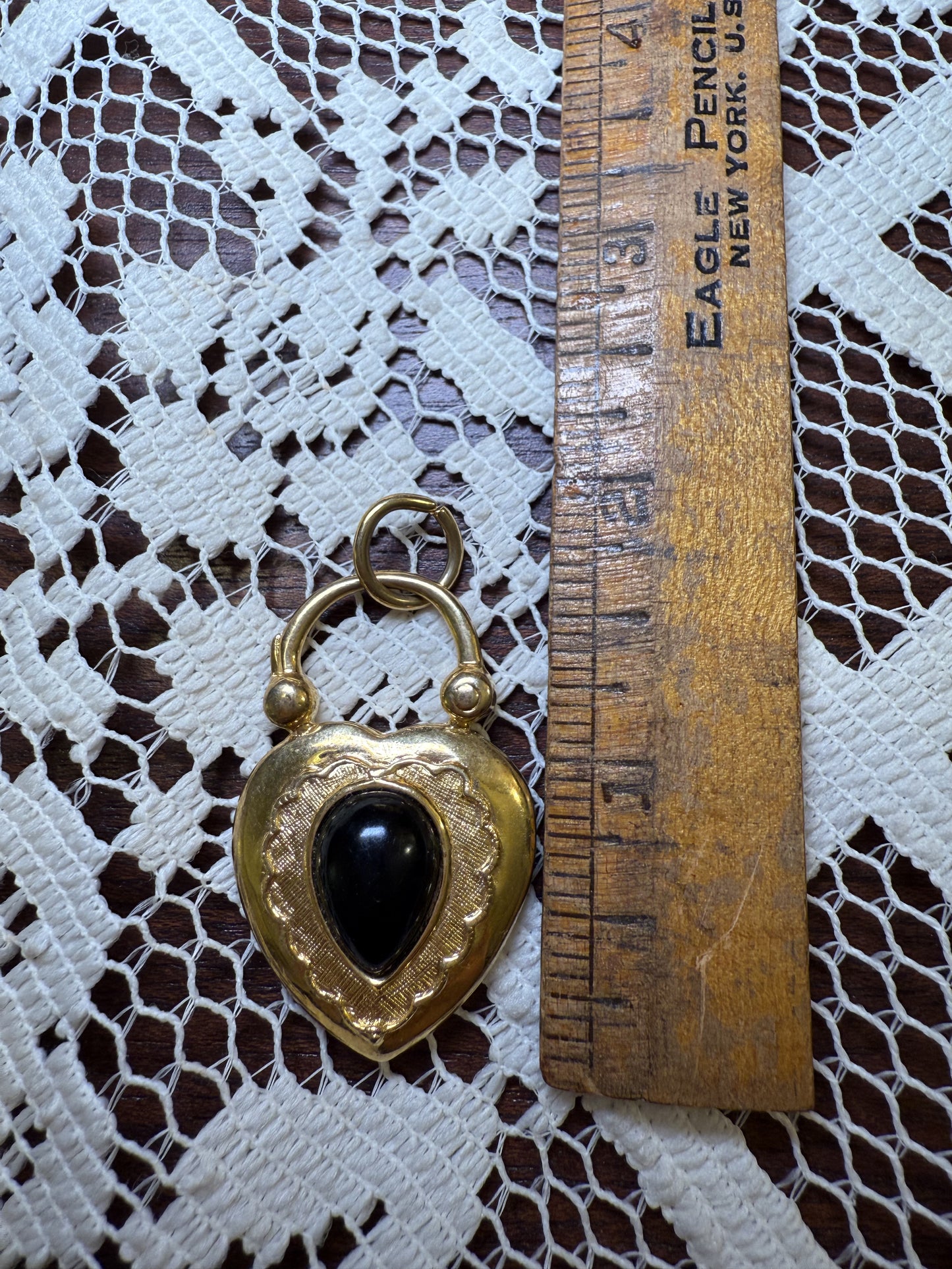 Vintage Georgian Inspired Padlock Heart Pendant Charm