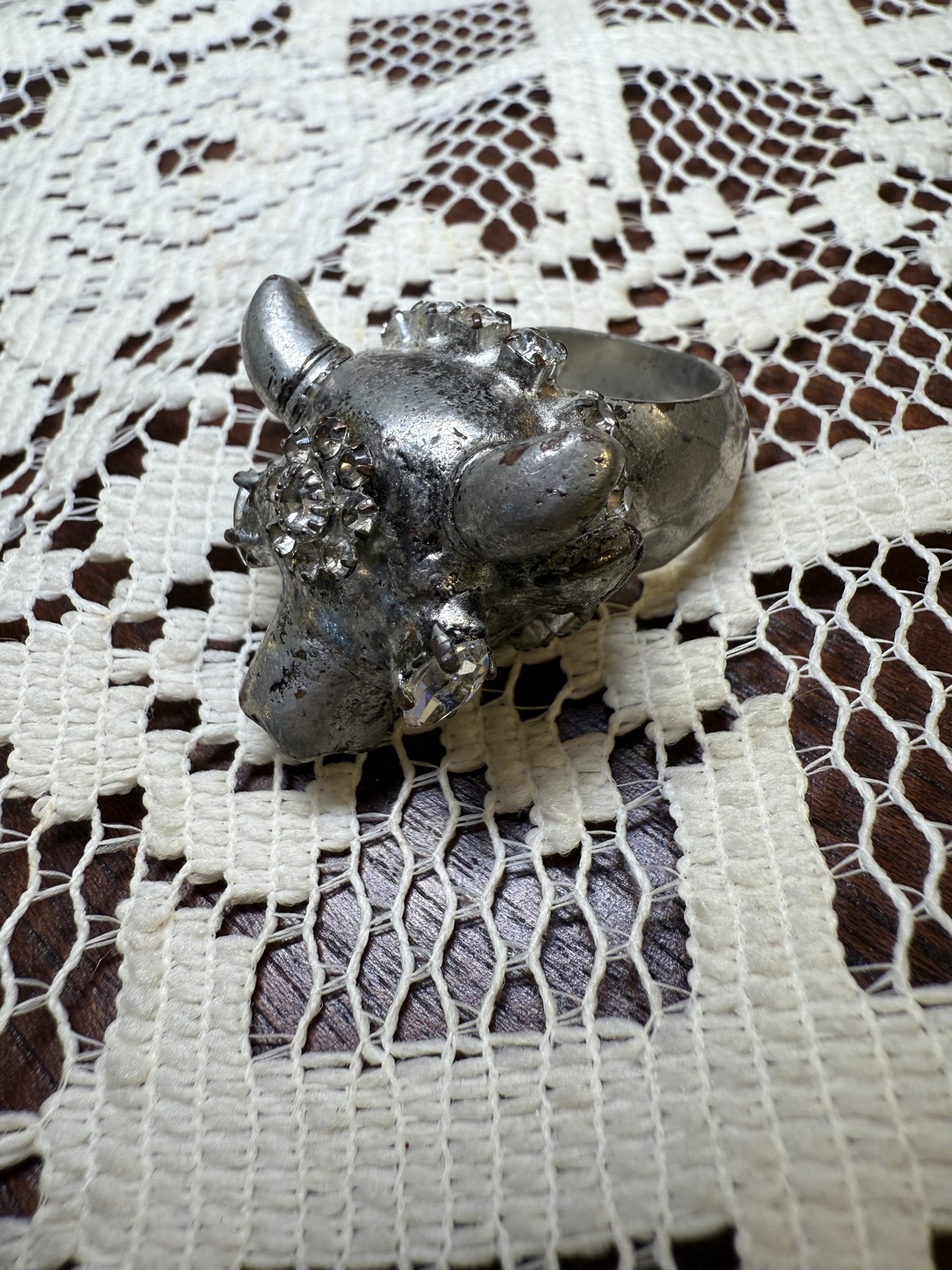 Vintage Chunky Crystal Bull Ring