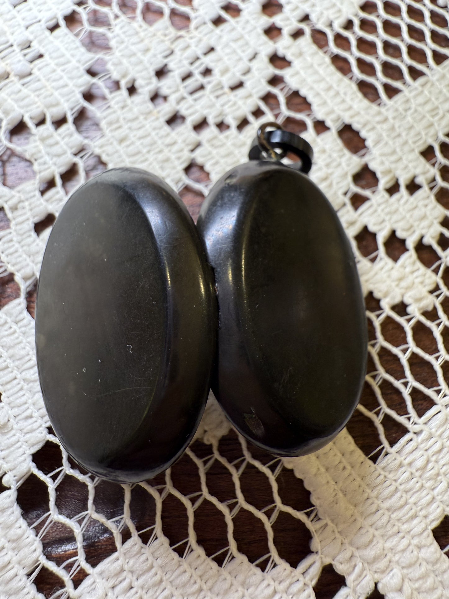 Antique Victorian Vulcanite Minimalist Carved Locket