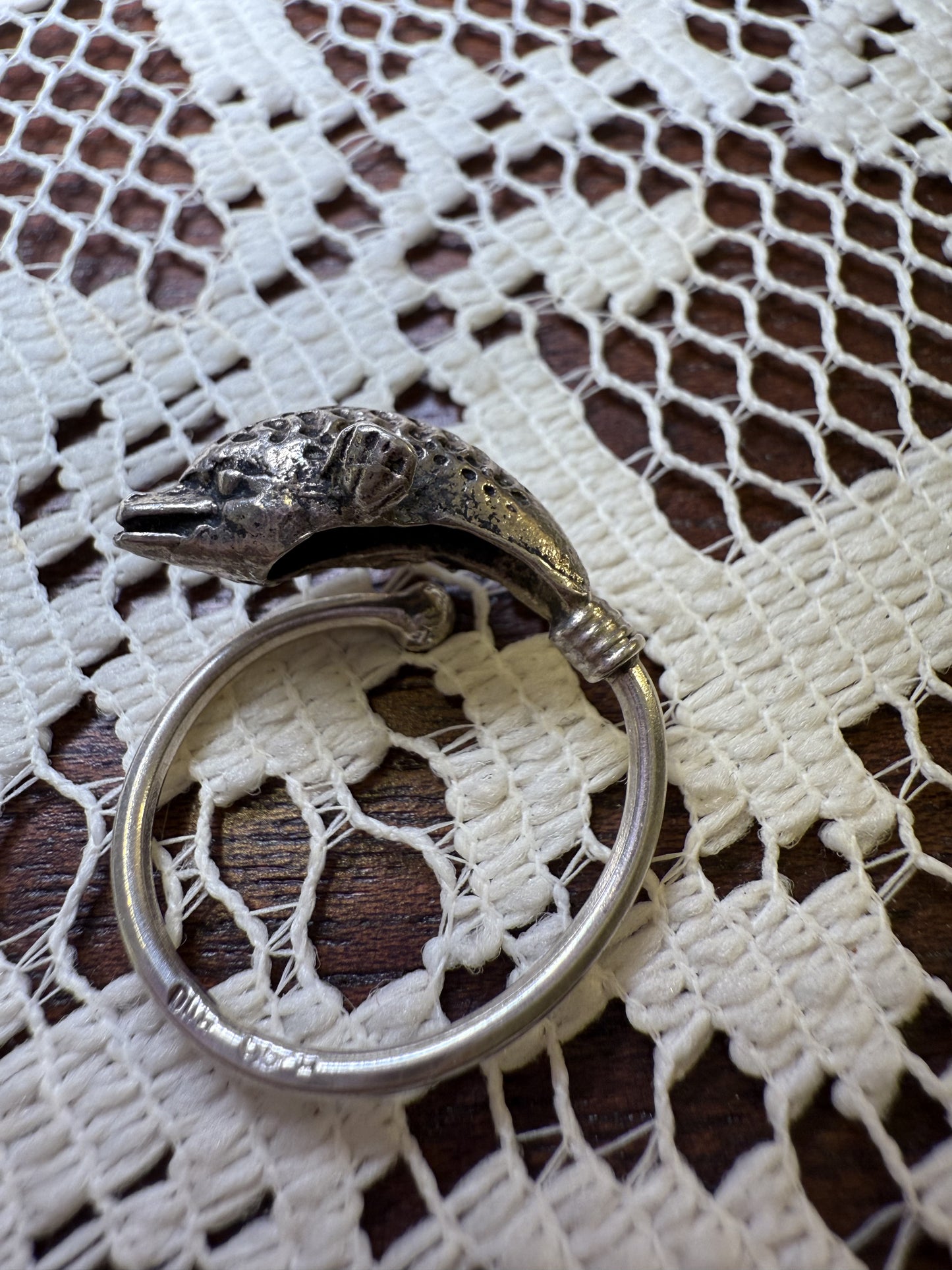 Vintage Silver Dolphin Ring