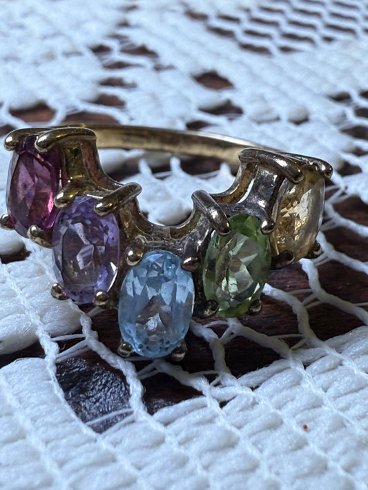 Vintage Gold Gemstone Stacker Ring