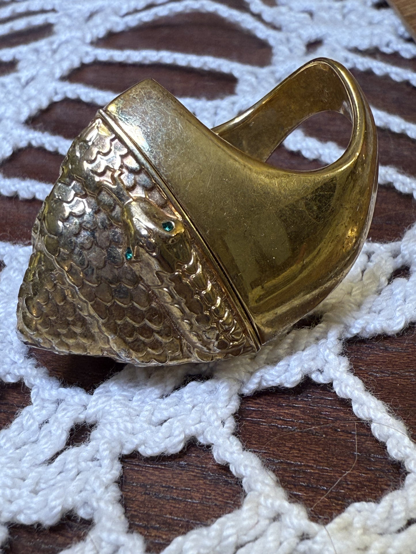 Vintage Pyramid Snake Locket Ring