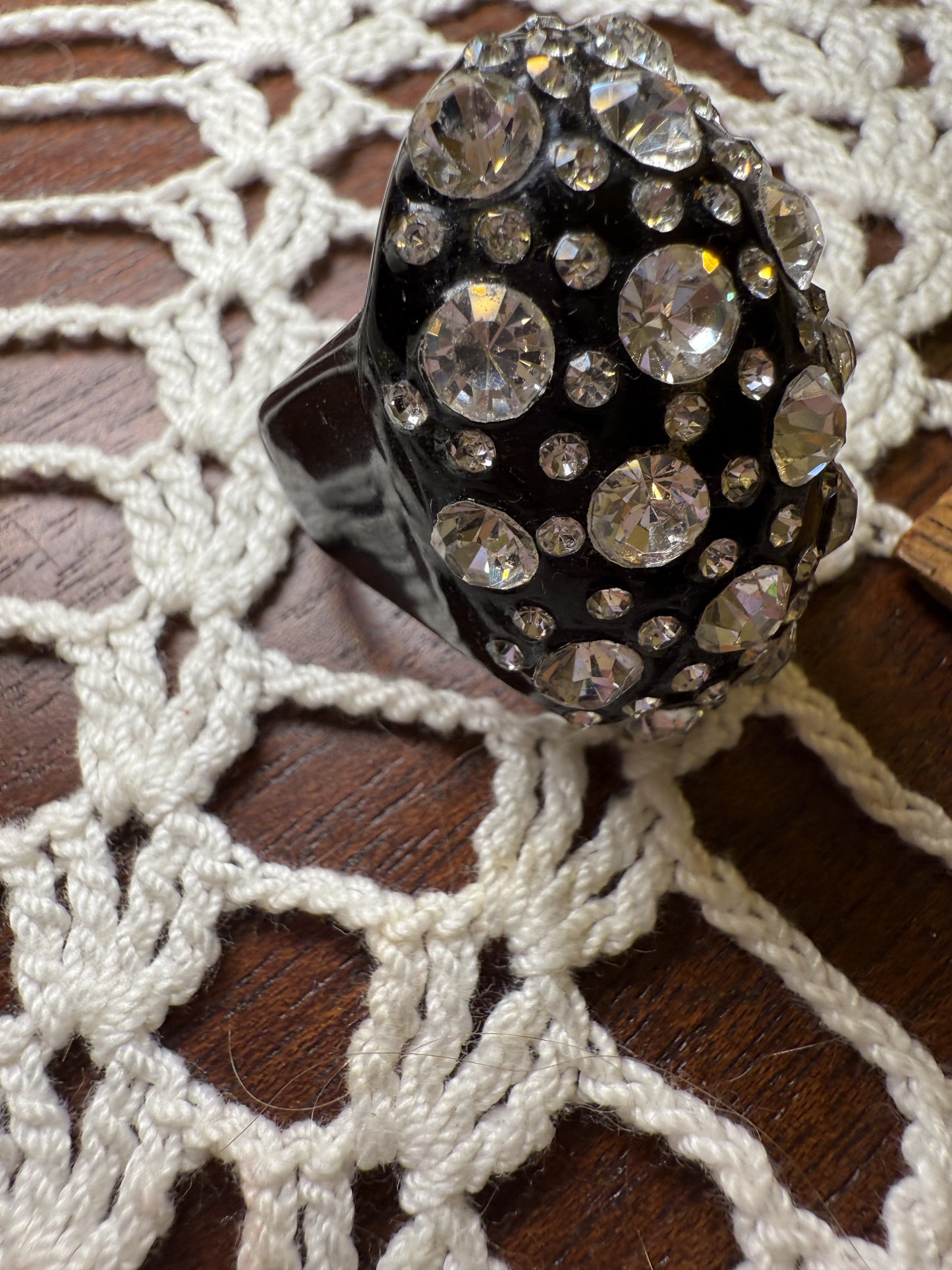 Vintage Oversized Crystal Rhinestone Statement Ring