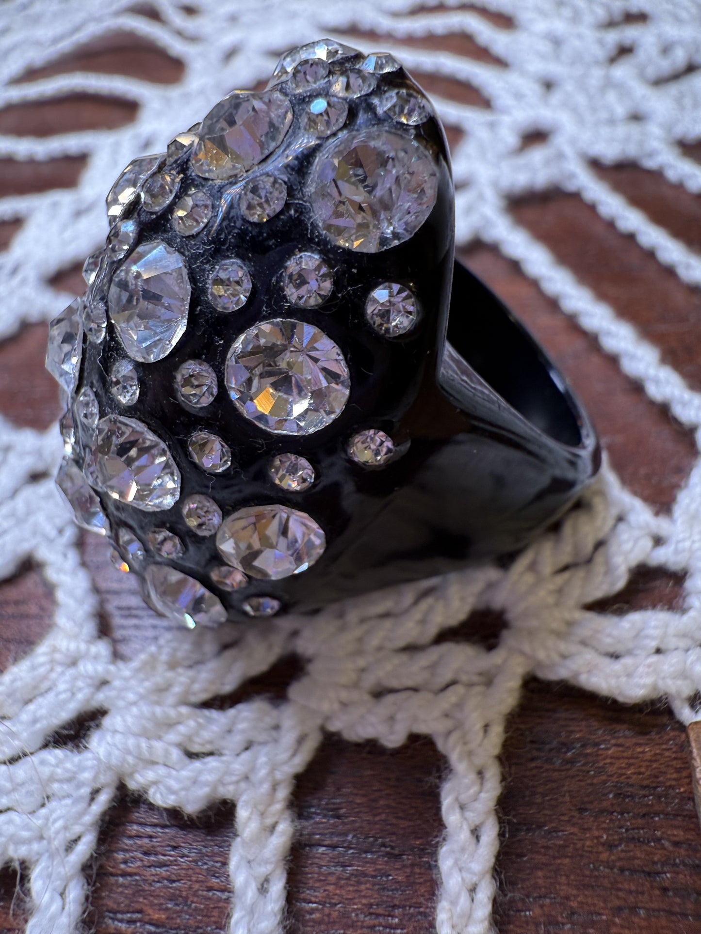 Vintage Oversized Crystal Rhinestone Statement Ring