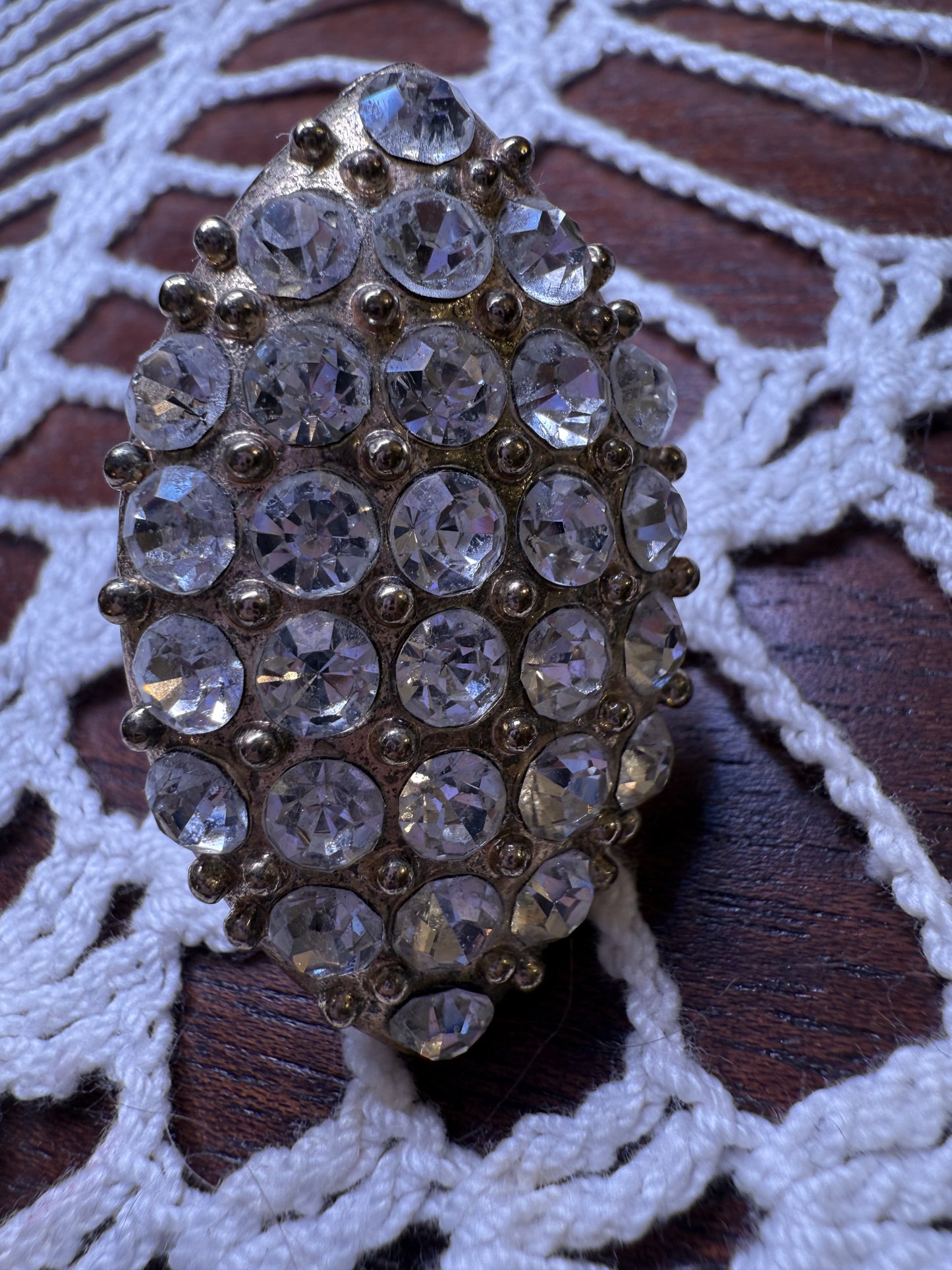 Vintage Chunky Crystal Pave Ring