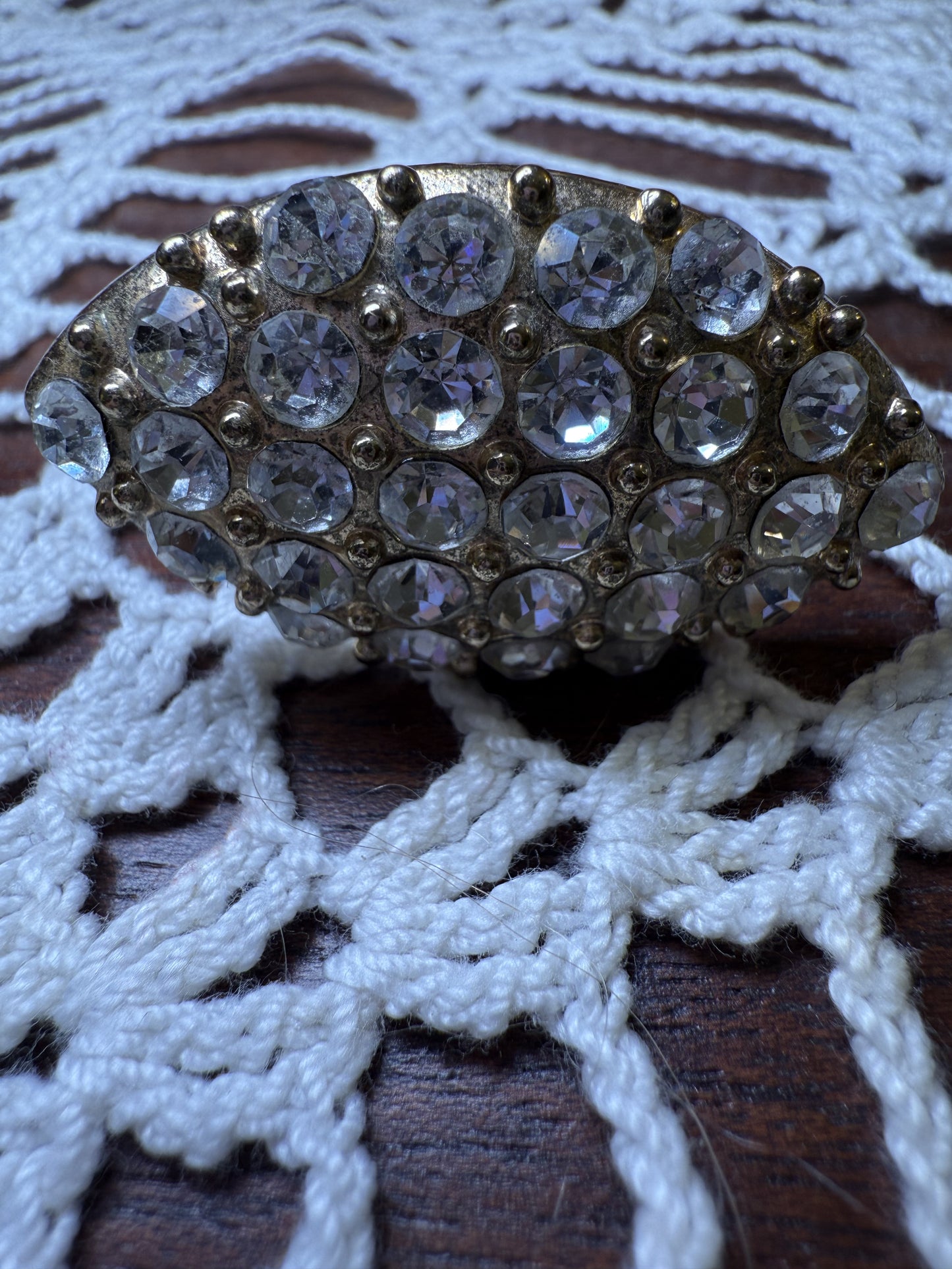 Vintage Chunky Crystal Pave Ring