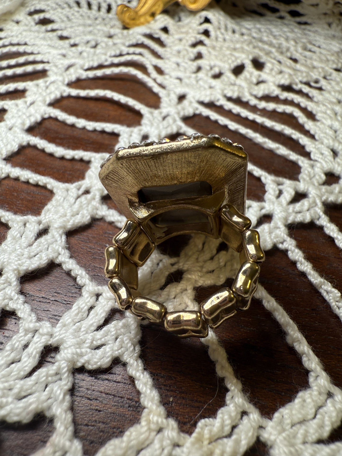 Vintage Oversized Watermelon Crystal Ring