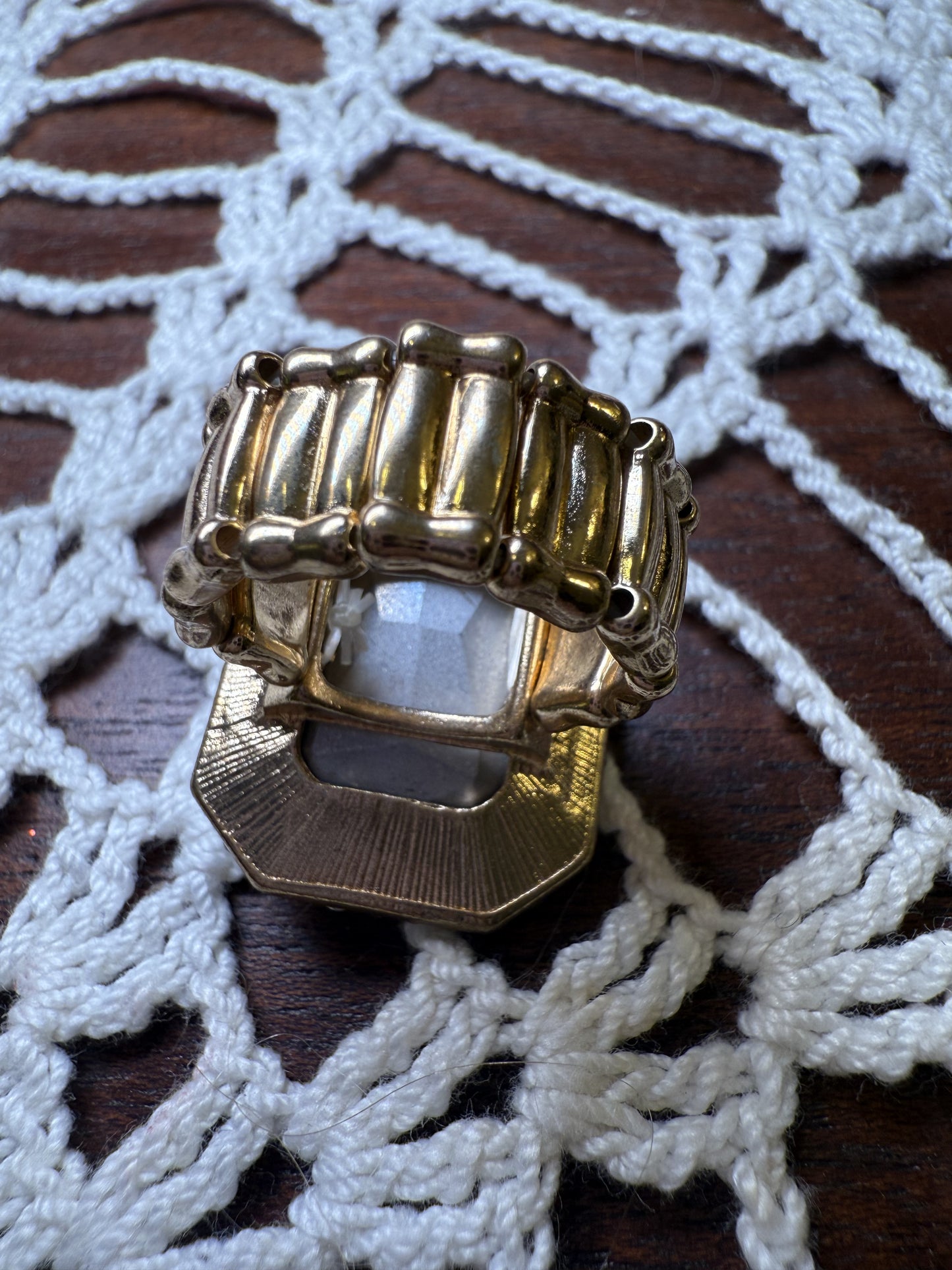 Vintage Oversized Watermelon Crystal Ring