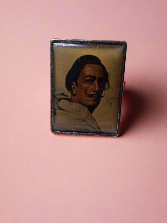 Vintage Salvador Dali Portrait Miniature Ring