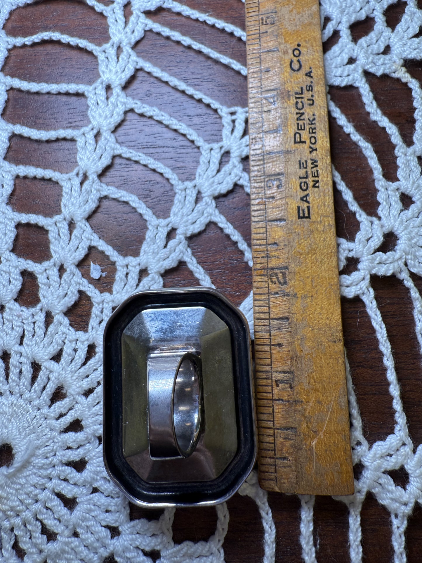 Balenciaga Huge Silver Dallas Crystal Ring