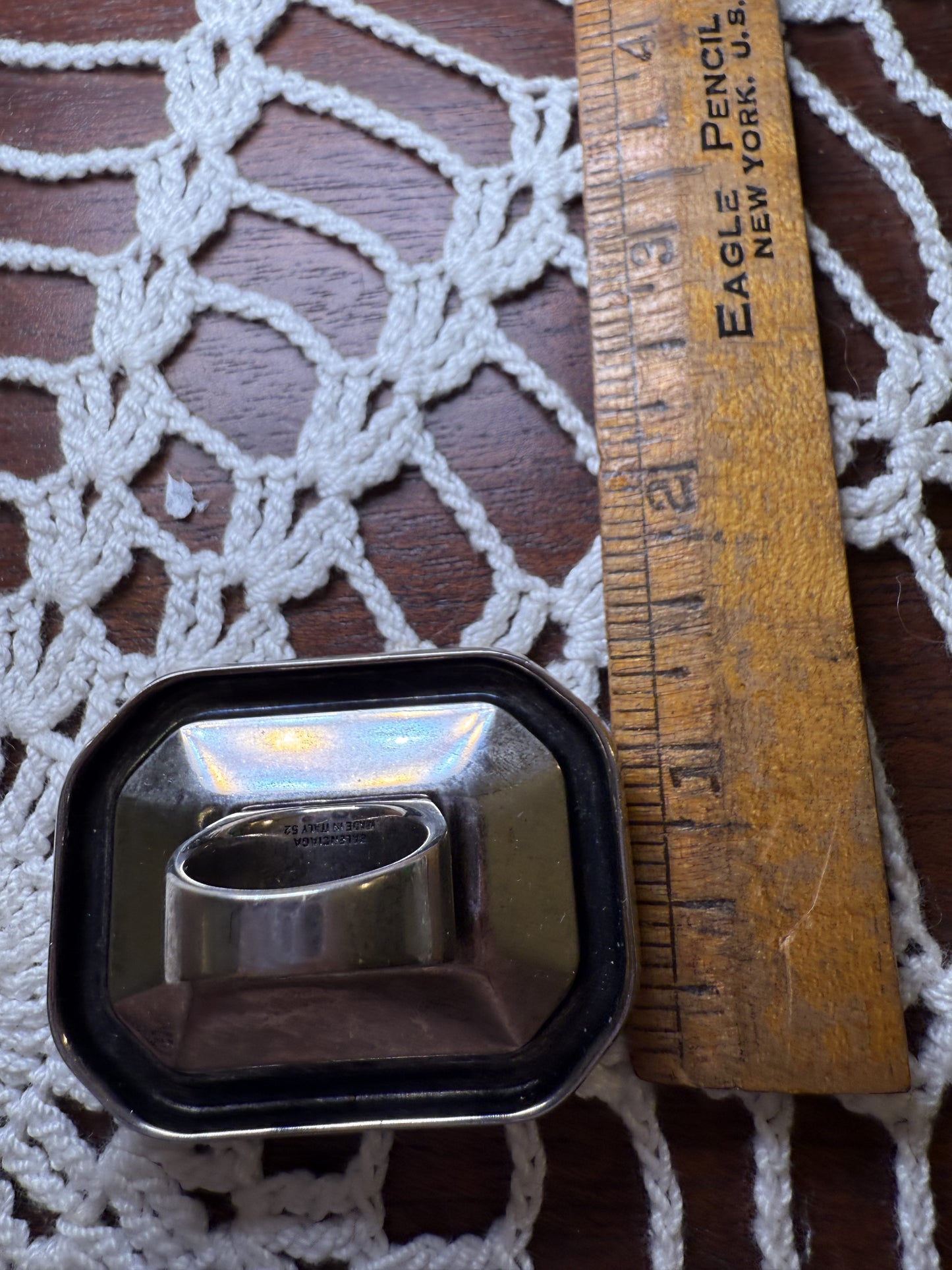 Balenciaga Huge Silver Dallas Crystal Ring