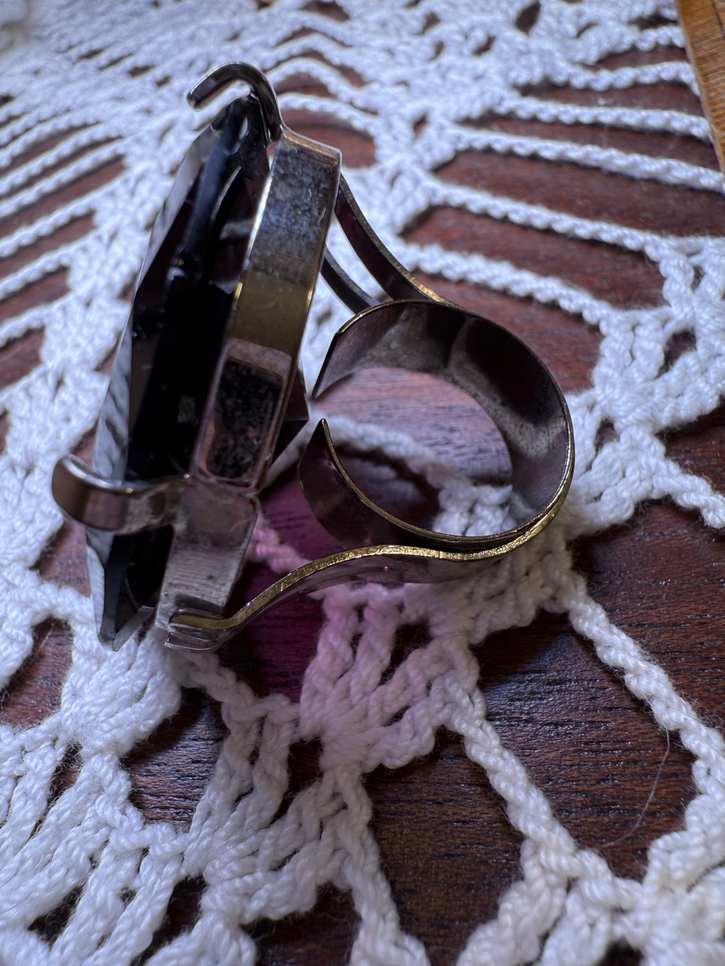 Giant Dries Van Noten Purple Crystal Cocktail Ring