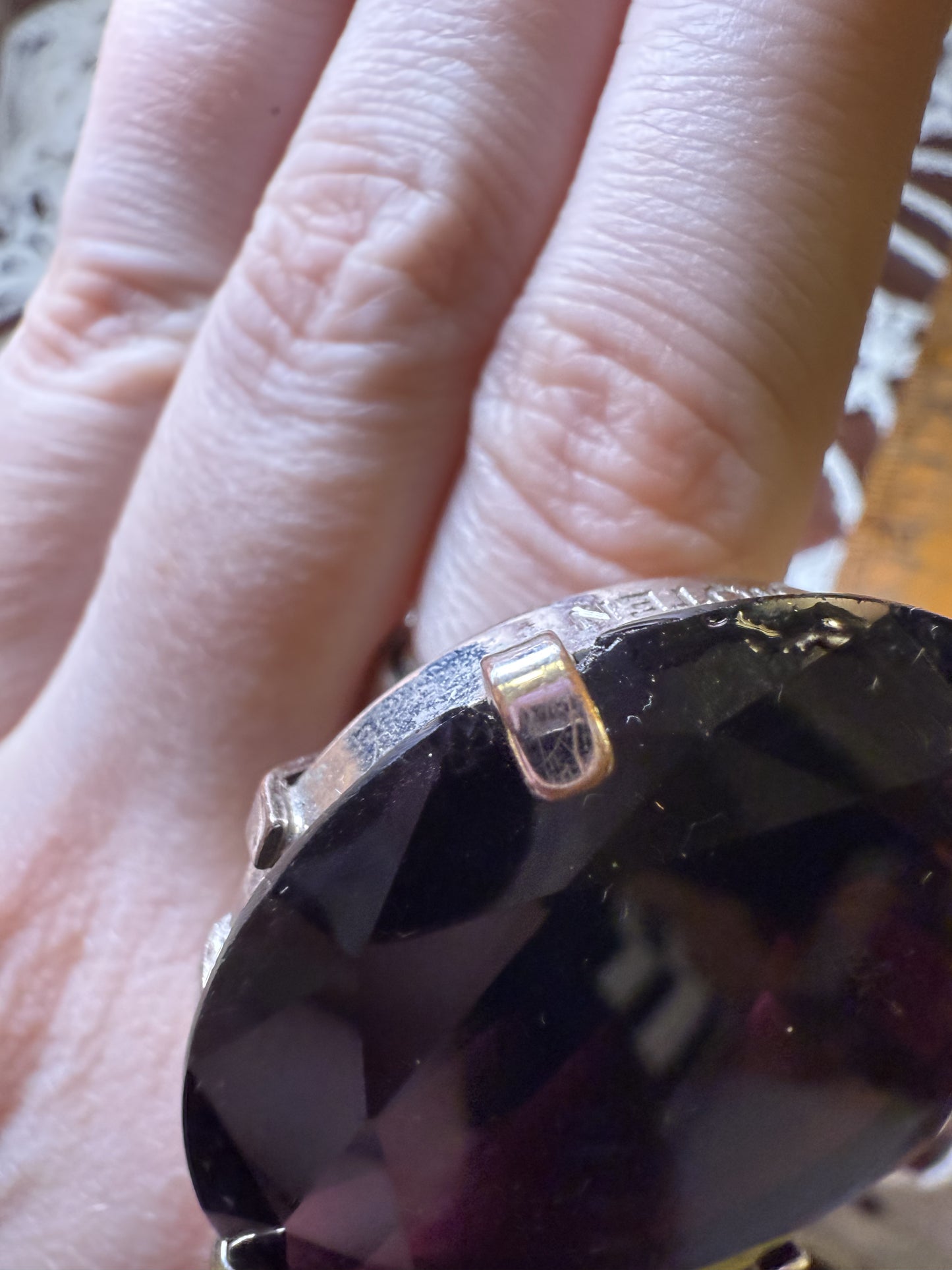 Giant Dries Van Noten Purple Crystal Cocktail Ring