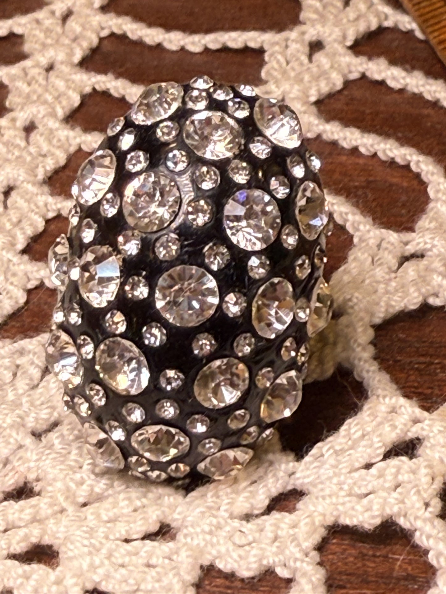 Vintage Oversized Crystal Rhinestone Statement Ring