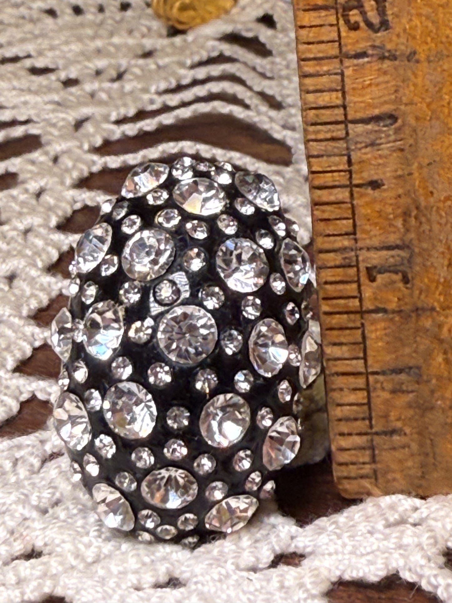 Vintage Oversized Crystal Rhinestone Statement Ring