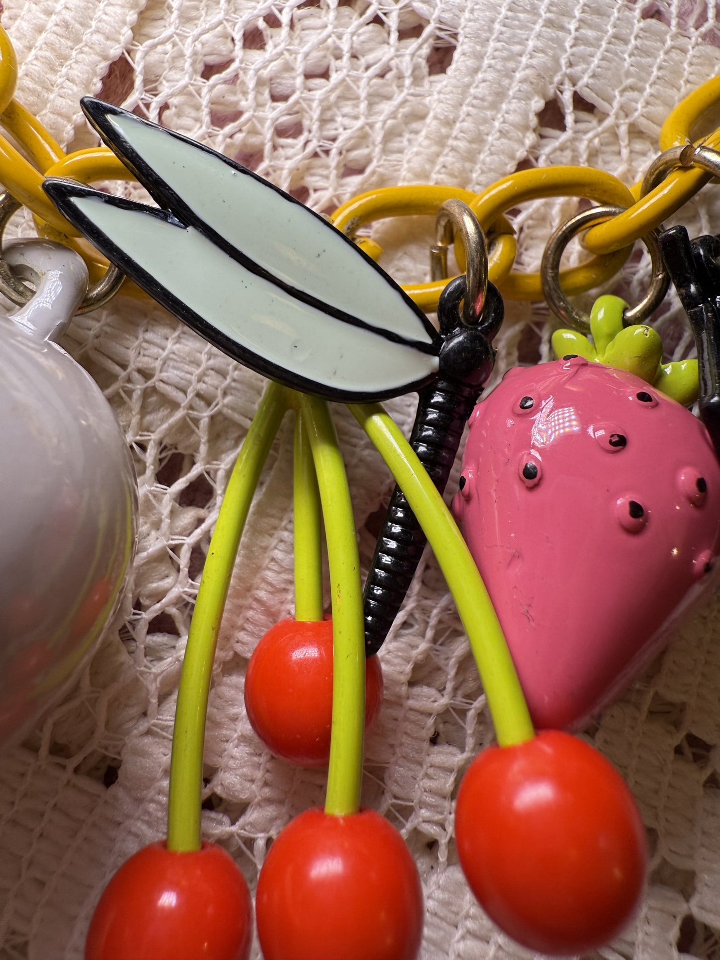 Vintage Fruit Salad Charm Necklace