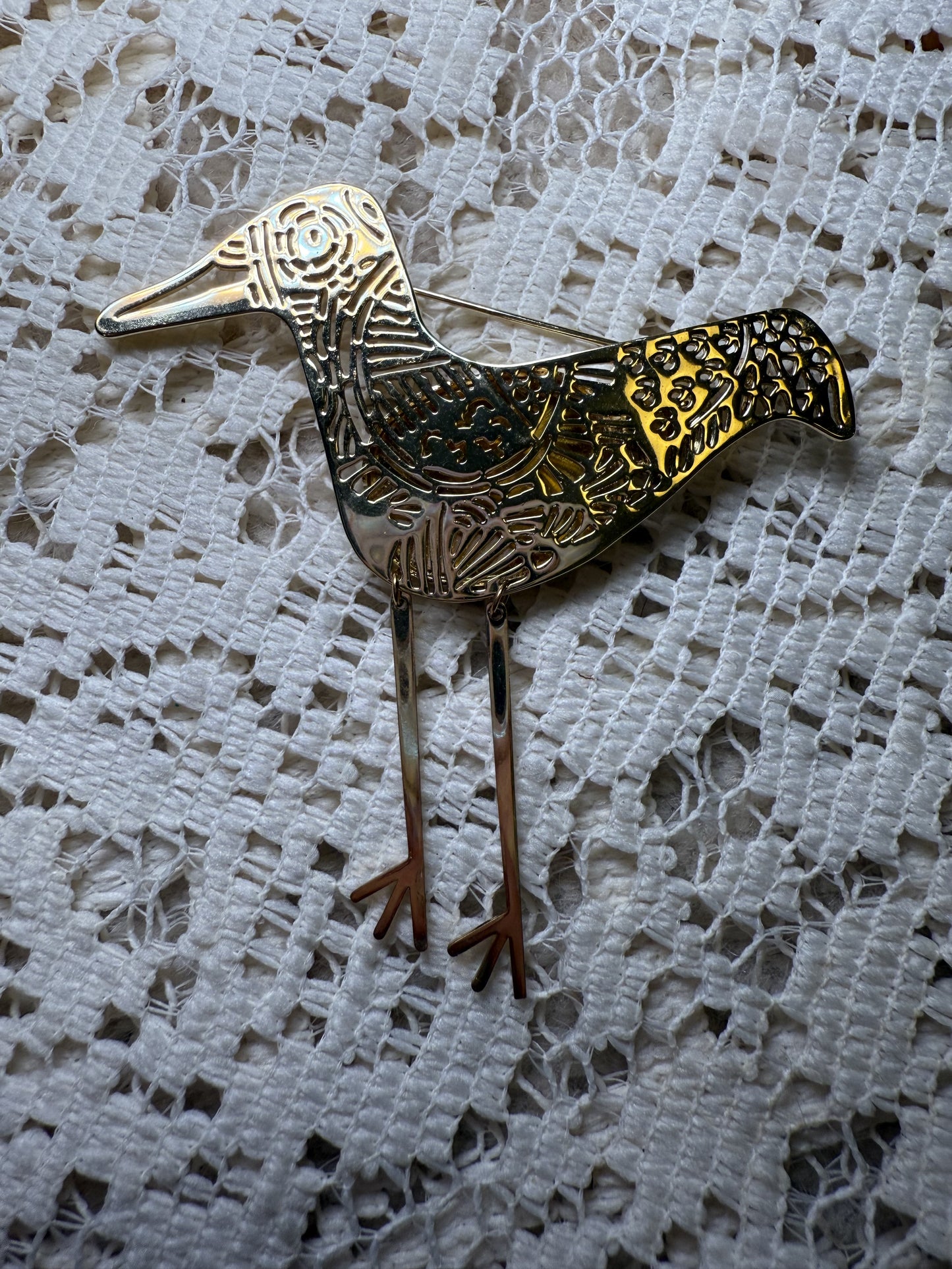 Diptyque Articulated Bird Locket Brooch