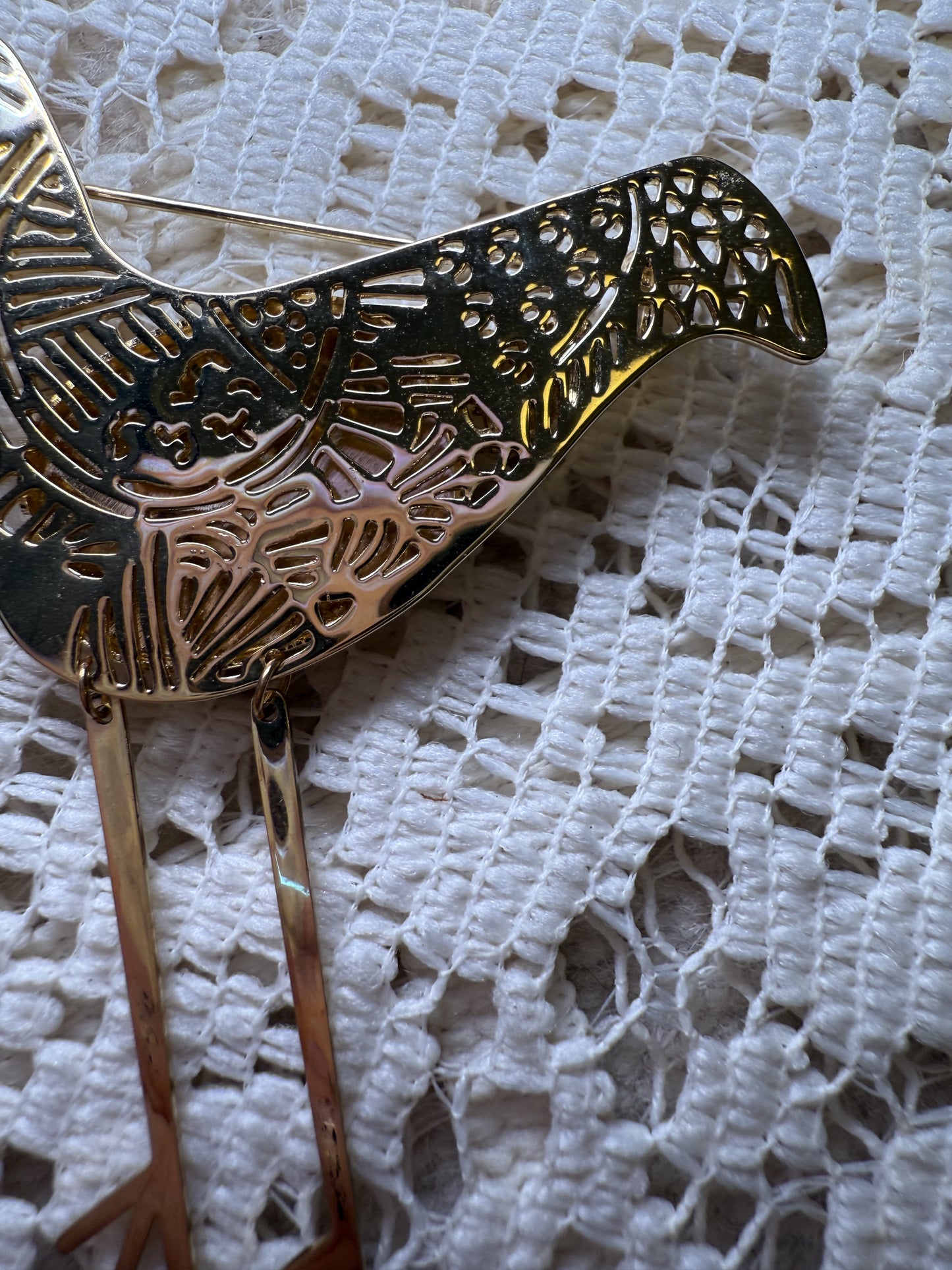 Diptyque Articulated Bird Locket Brooch