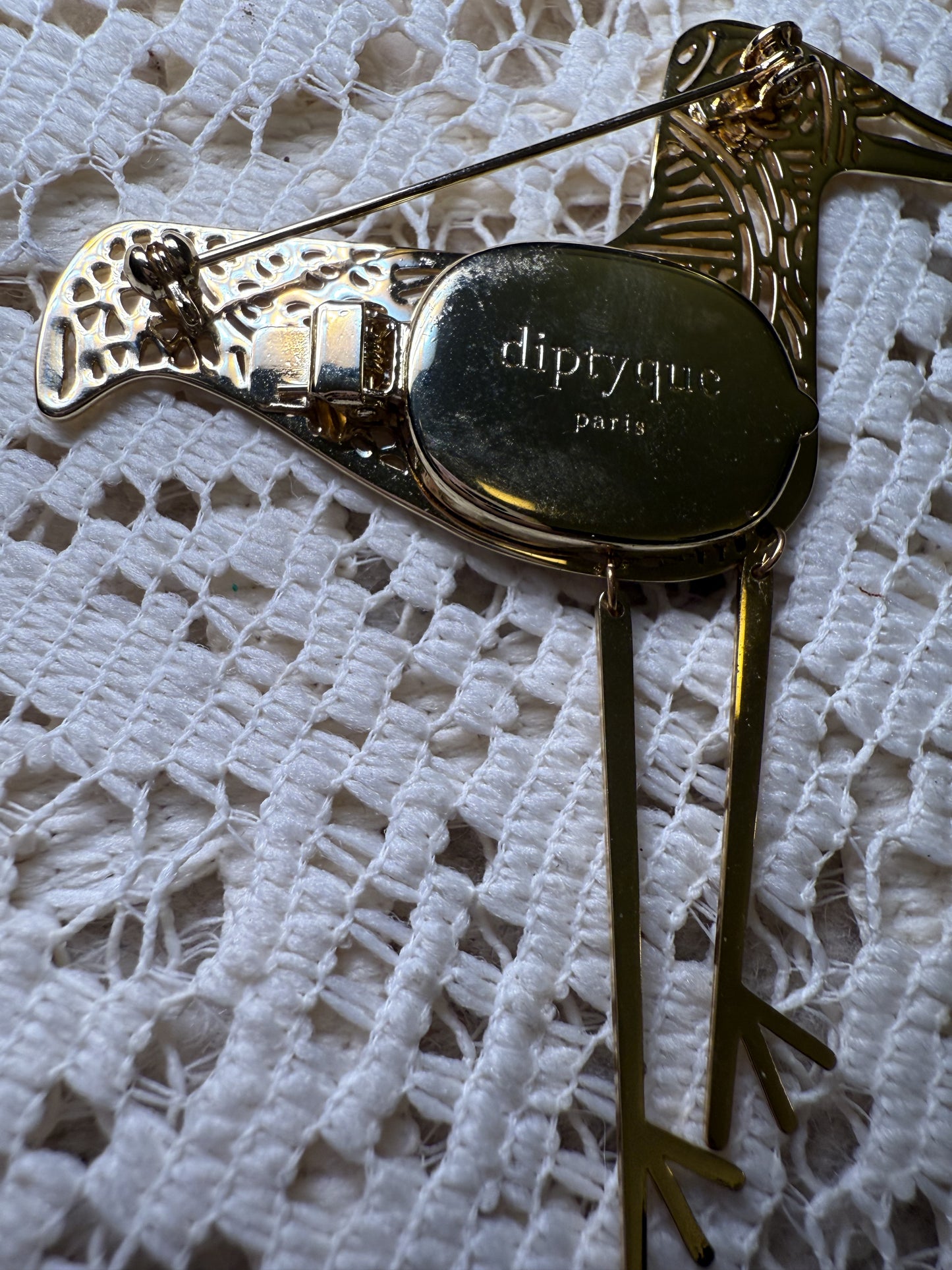 Diptyque Articulated Bird Locket Brooch