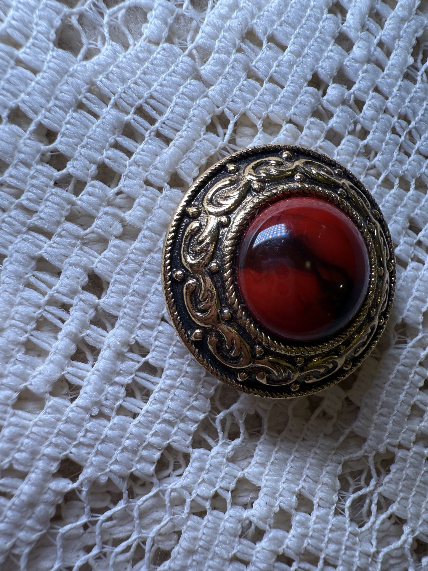 Vintage Gold and Red West Germany Scarf Clip