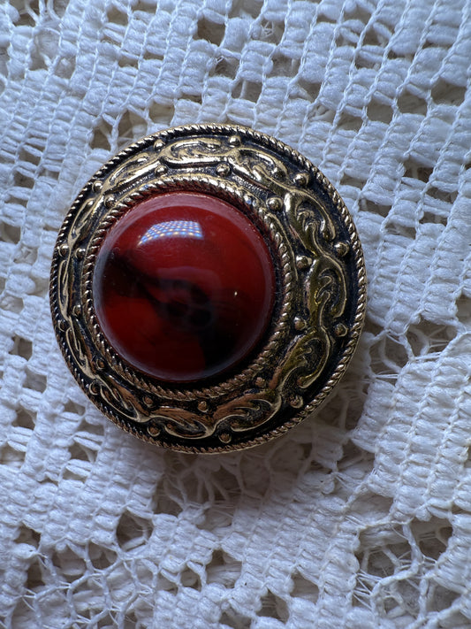 Vintage Gold and Red West Germany Scarf Clip