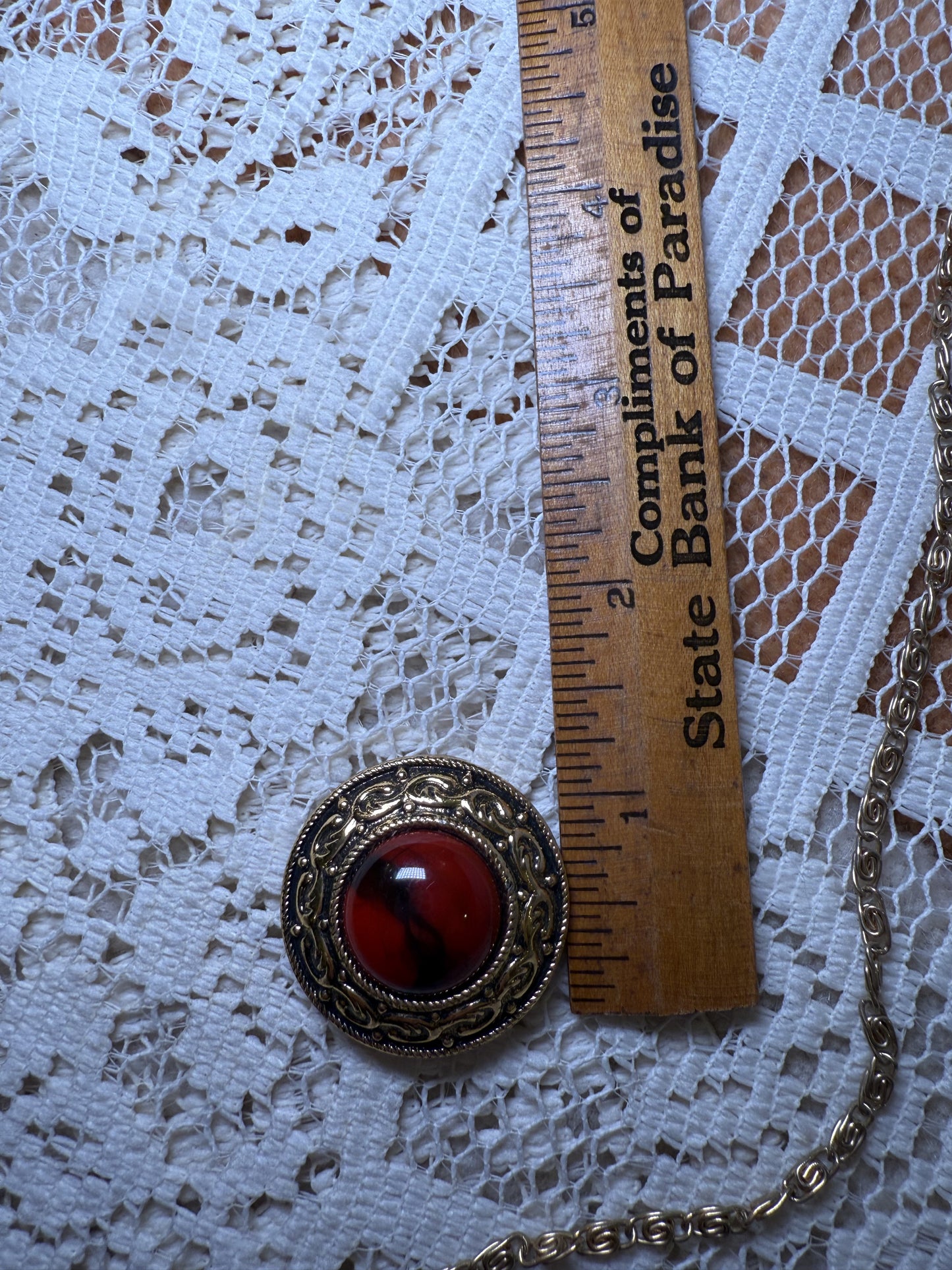 Vintage Gold and Red West Germany Scarf Clip