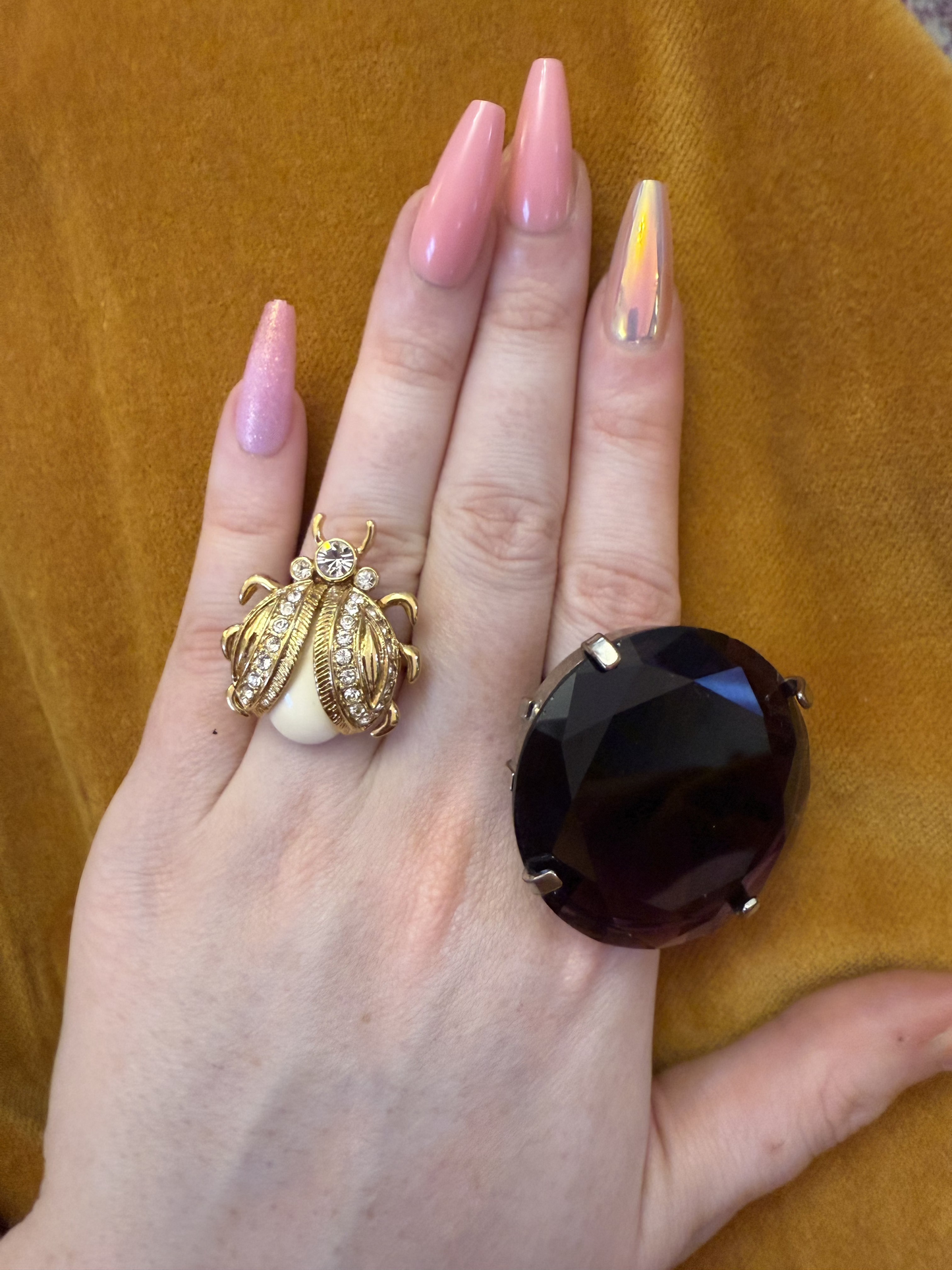 Giant Dries Van Noten Purple Crystal Cocktail Ring