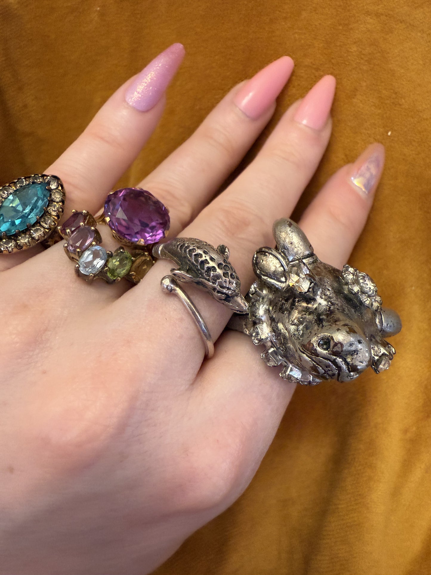 Vintage Chunky Crystal Bull Ring