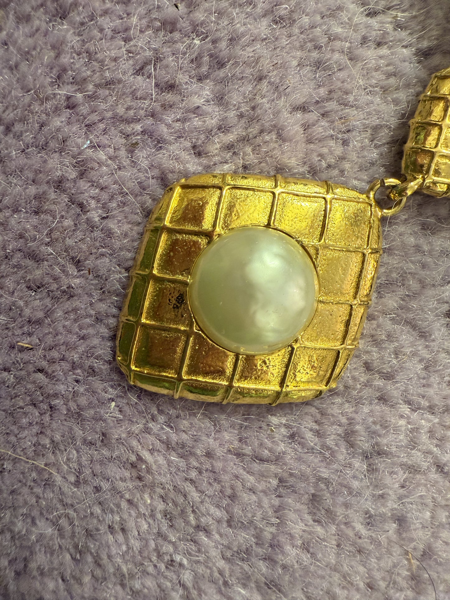 Vintage Chanel Byzantine Pearl Gold Pendant Necklace