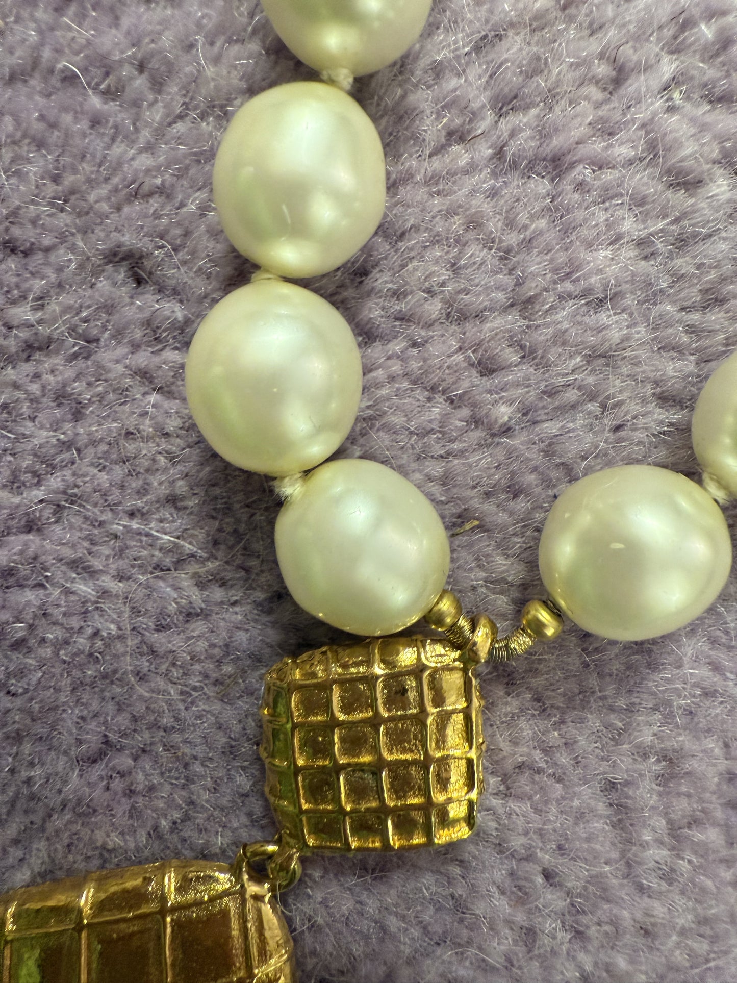 Vintage Chanel Byzantine Pearl Gold Pendant Necklace