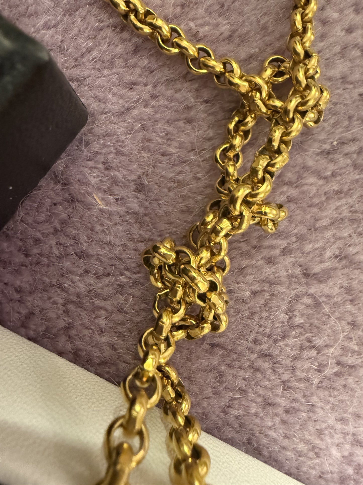 Vintage Chanel 1995 Lucky Clover Gold Pendant Necklace