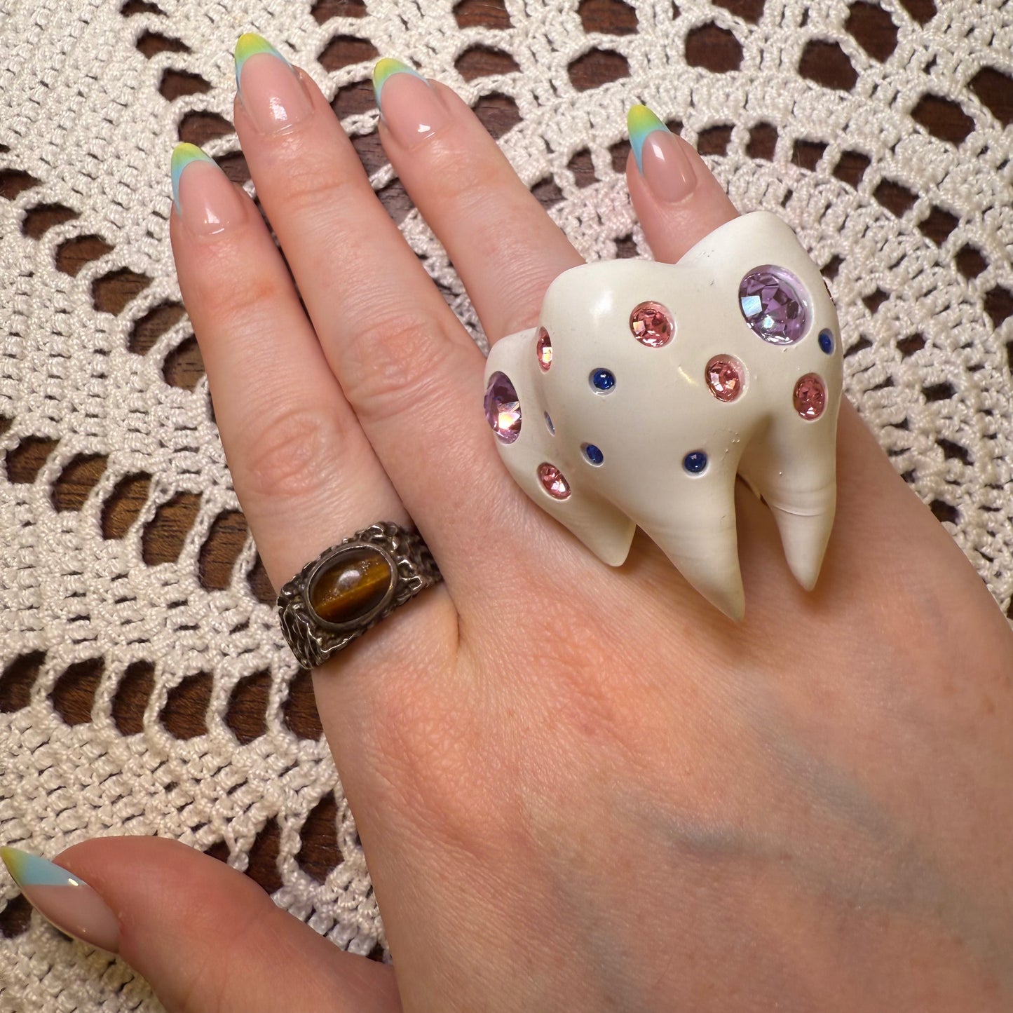 Vintage Silver Tiger's Eye Cabochon Ring