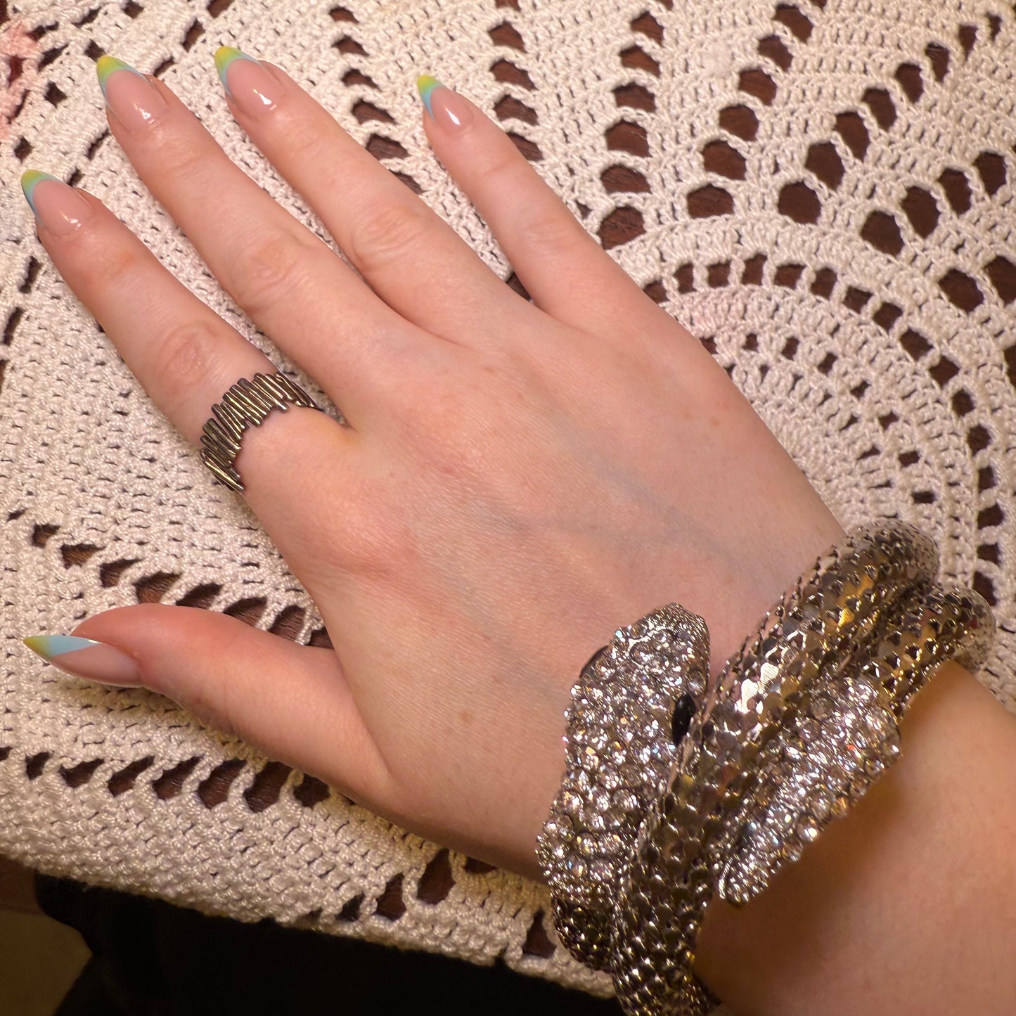 Silver Retro Snake Bracelet