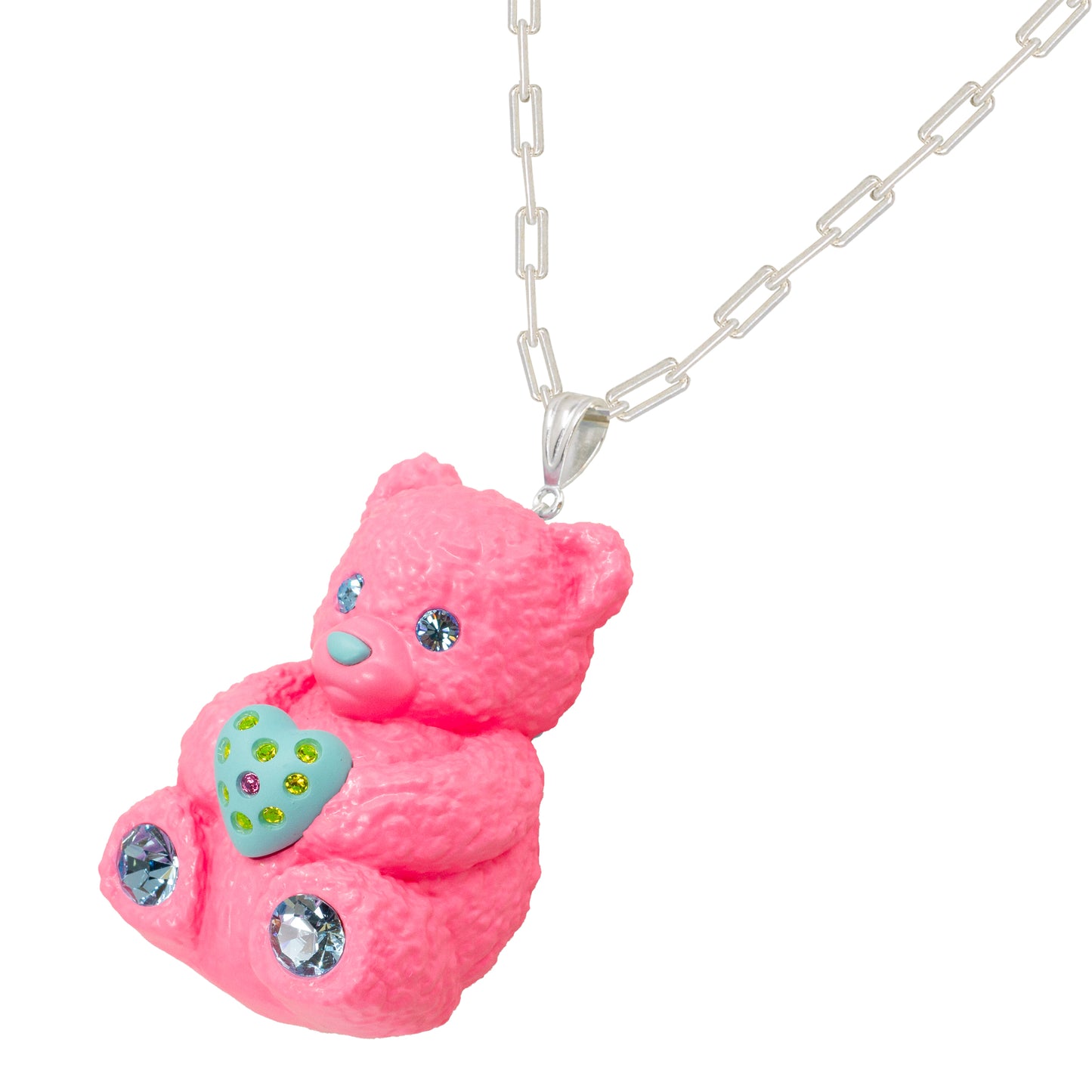 Bubble Gummy Bear Heart Charm Mood Pendant