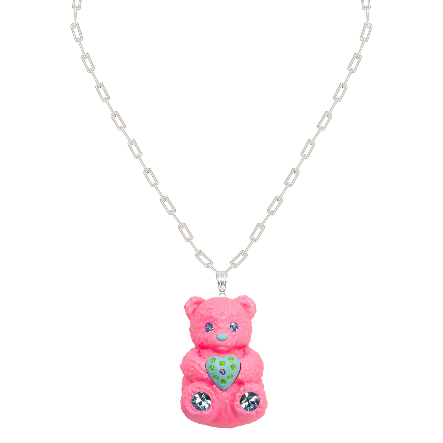 Bubble Gummy Bear Heart Charm Mood Pendant