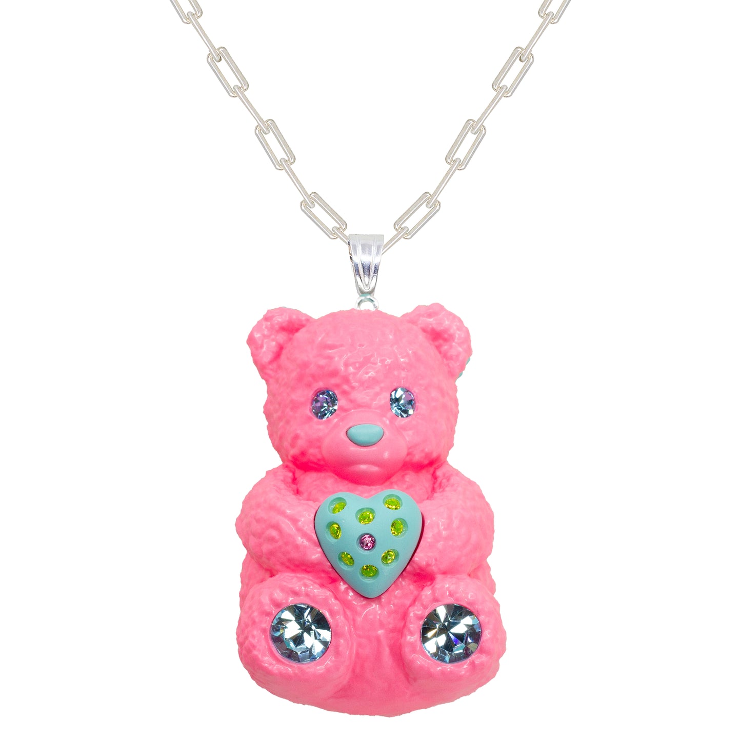 Bubble Gummy Bear Heart Charm Mood Pendant