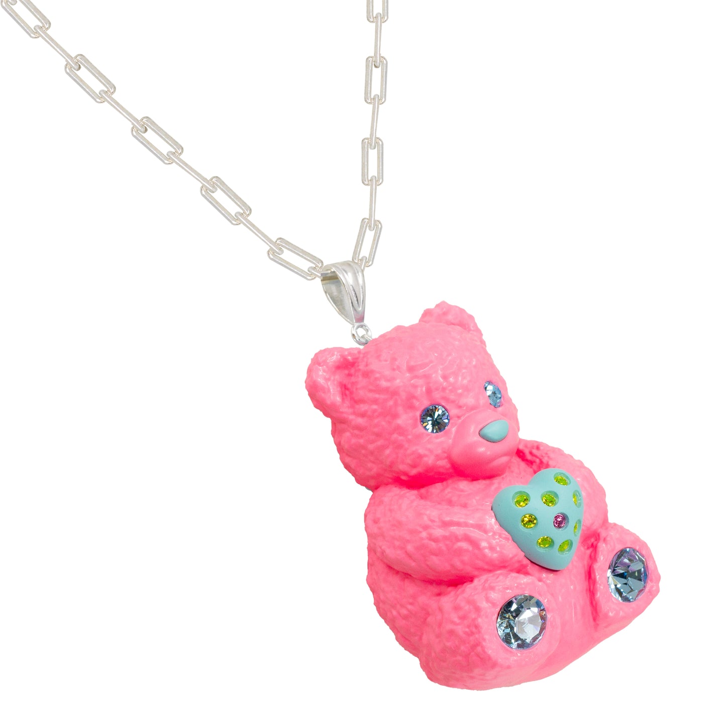 Bubble Gummy Bear Heart Charm Mood Pendant